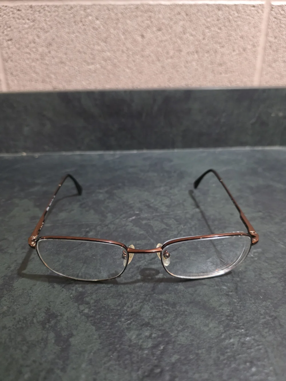 Safilo Elasta 7205 N2T Brown Rectangle Eyeglass Frames Metal Italy 55-19-145